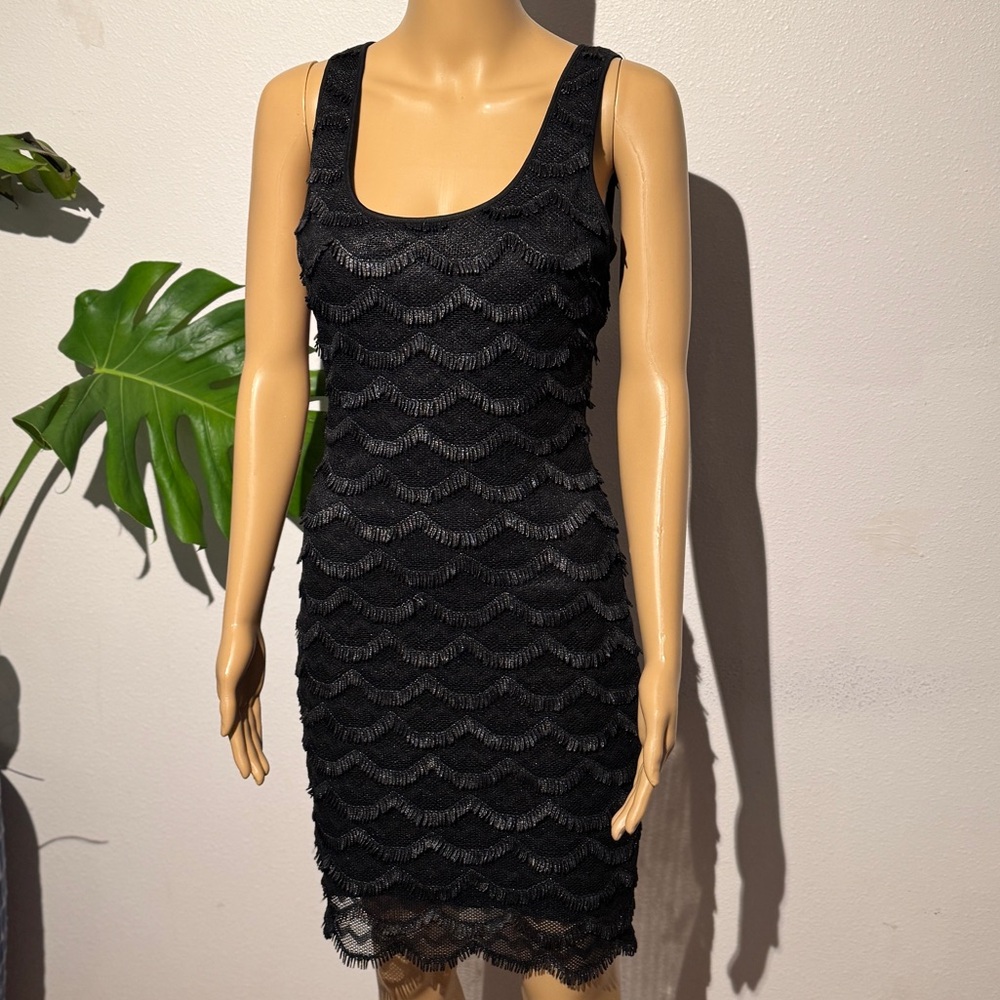 Black fringed lace Guess dress. EUC M